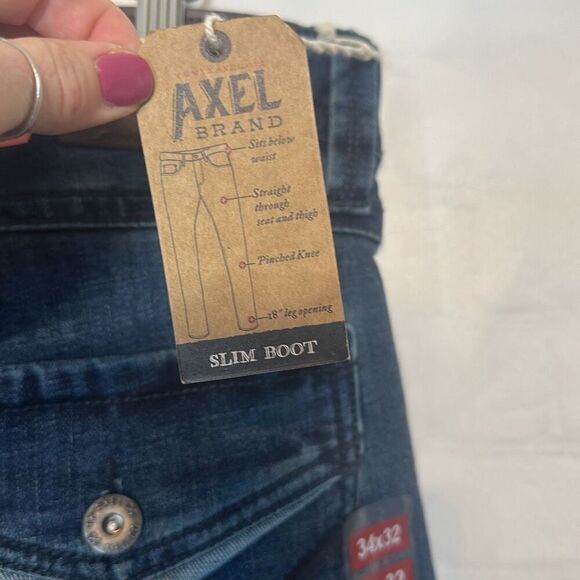 T.K. Axel Slim Boot Stretch Jeans size 34x32 Dark Wash - Picture 7 of 10